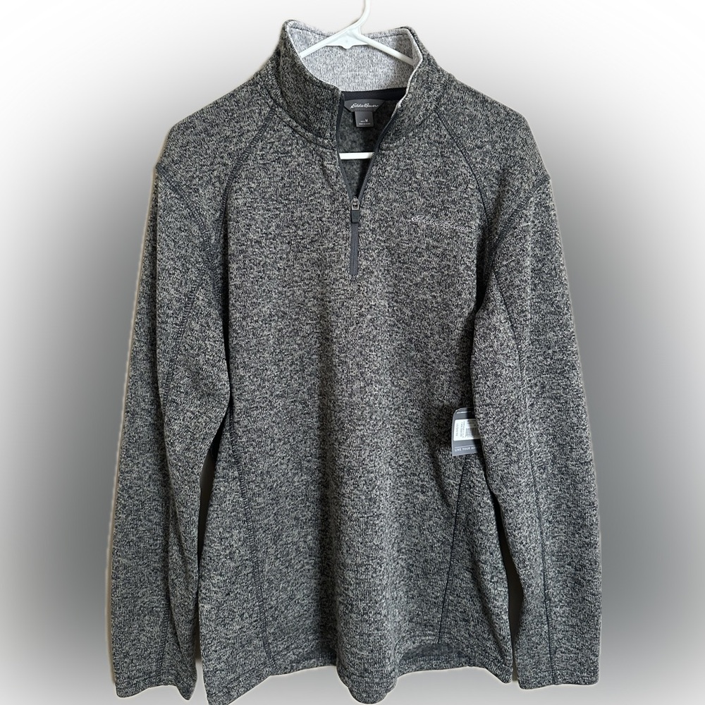 EDDIE BAUER Radiator Fleece Quarter‎ Zip Pullover Charcoal Mens Size Medium